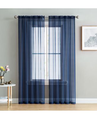 2 Pack Sheer Voile Window Curtain Sheer Panels