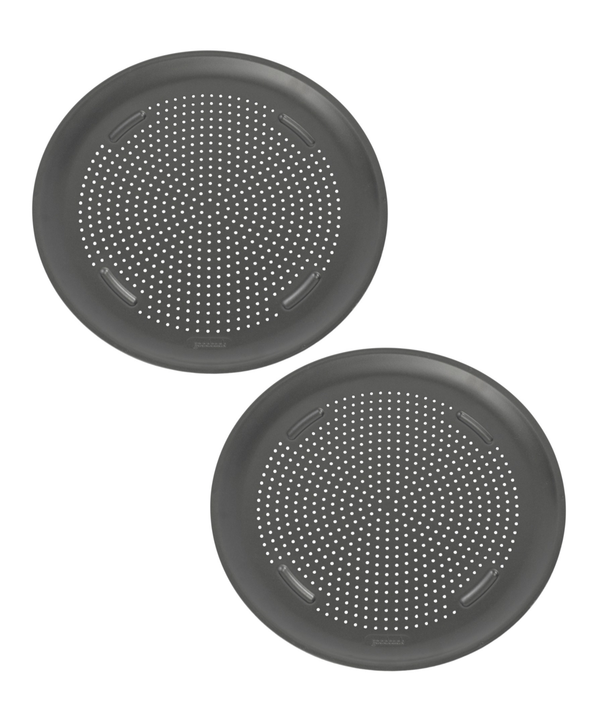 Good Cook Set Of 2 Air Perfect 15.75" Nonstick Carbon Steel Large Pizza Pans In Gray