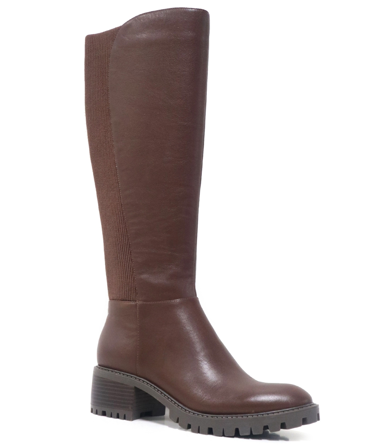 Women's Riva Lug Sole Calf Boots - Chocolate