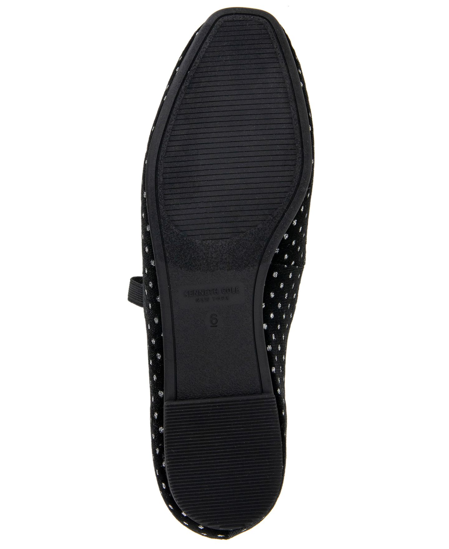 Женские балетки Kenneth Cole New York Myra Square Toe Ballet Flats, цвет: Чёрный / Серебристый — фото 5
