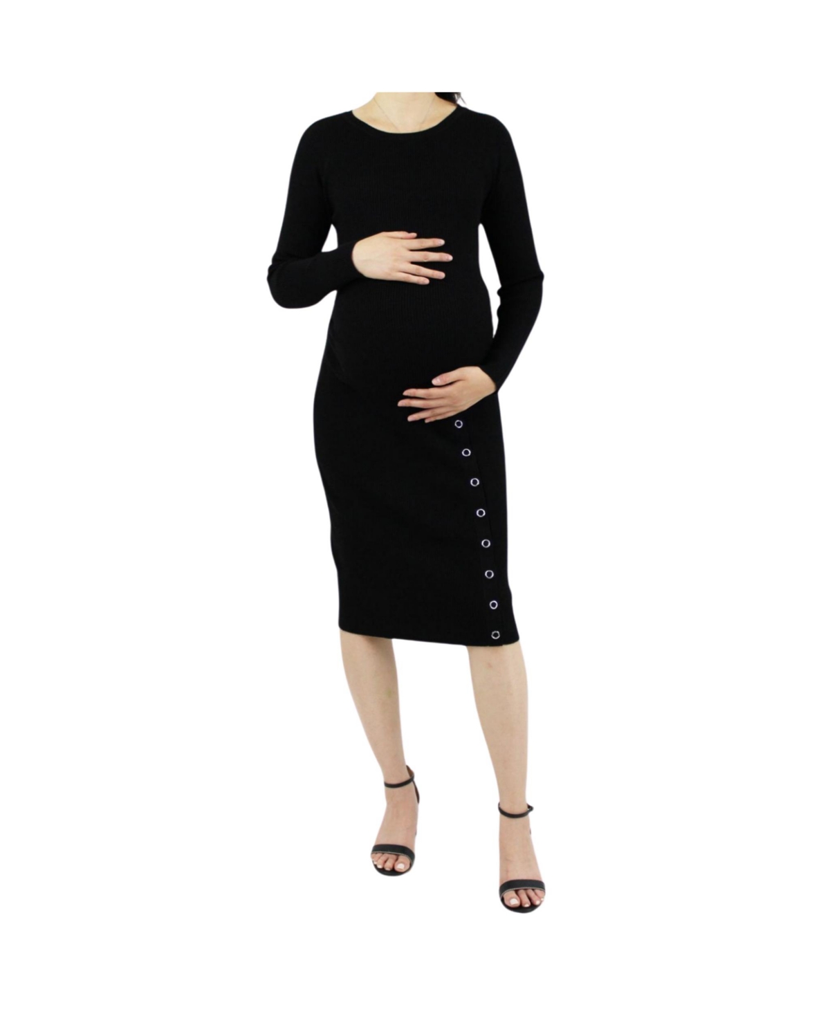 Maternity Knitted Sweater Dress - Black