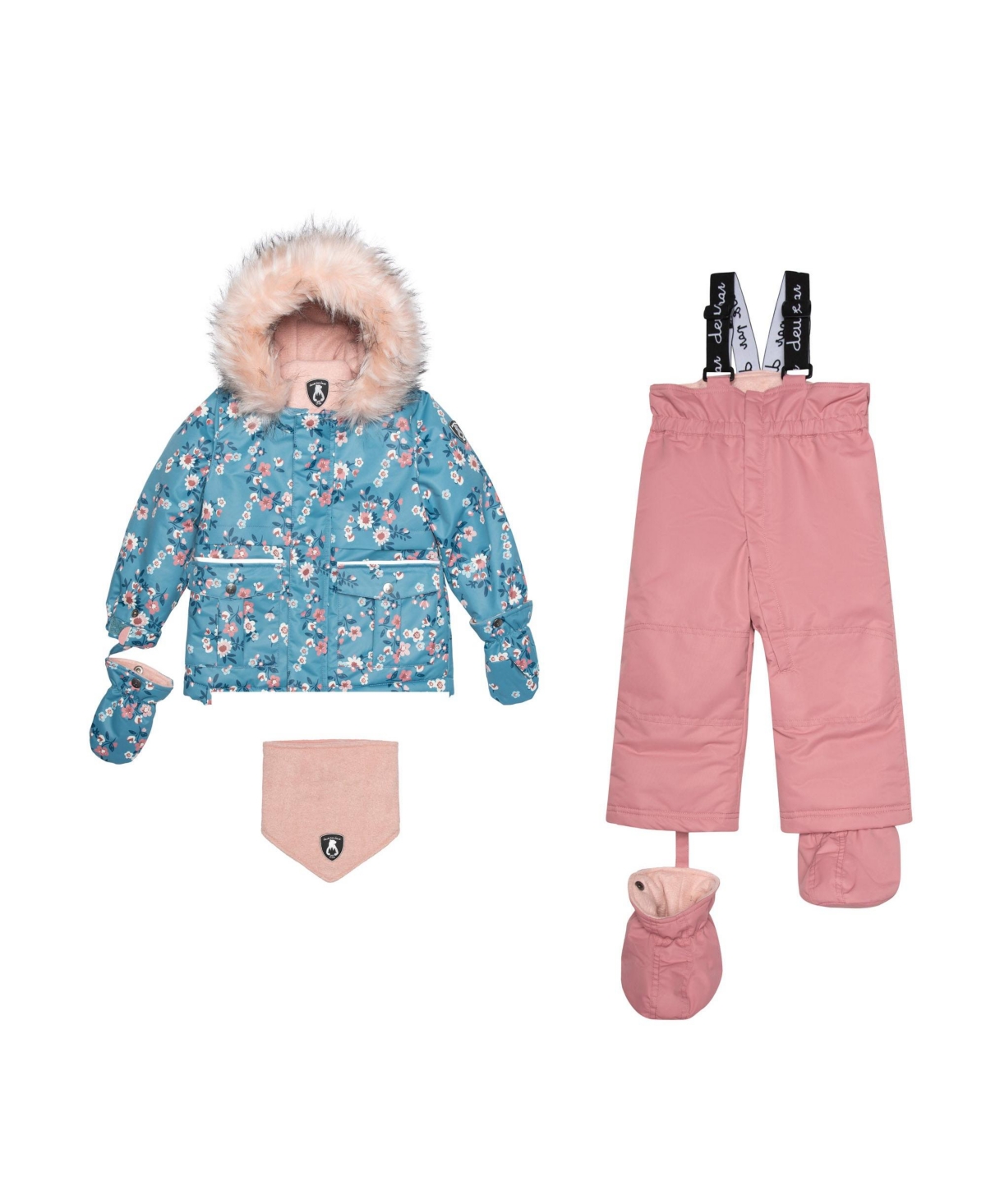Solid Two Piece Baby Snowsuit Brown