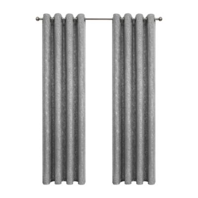 Montauk Accents 2 Piece Grommet Top Sparkly Metallic Light Filtering Window Curtains