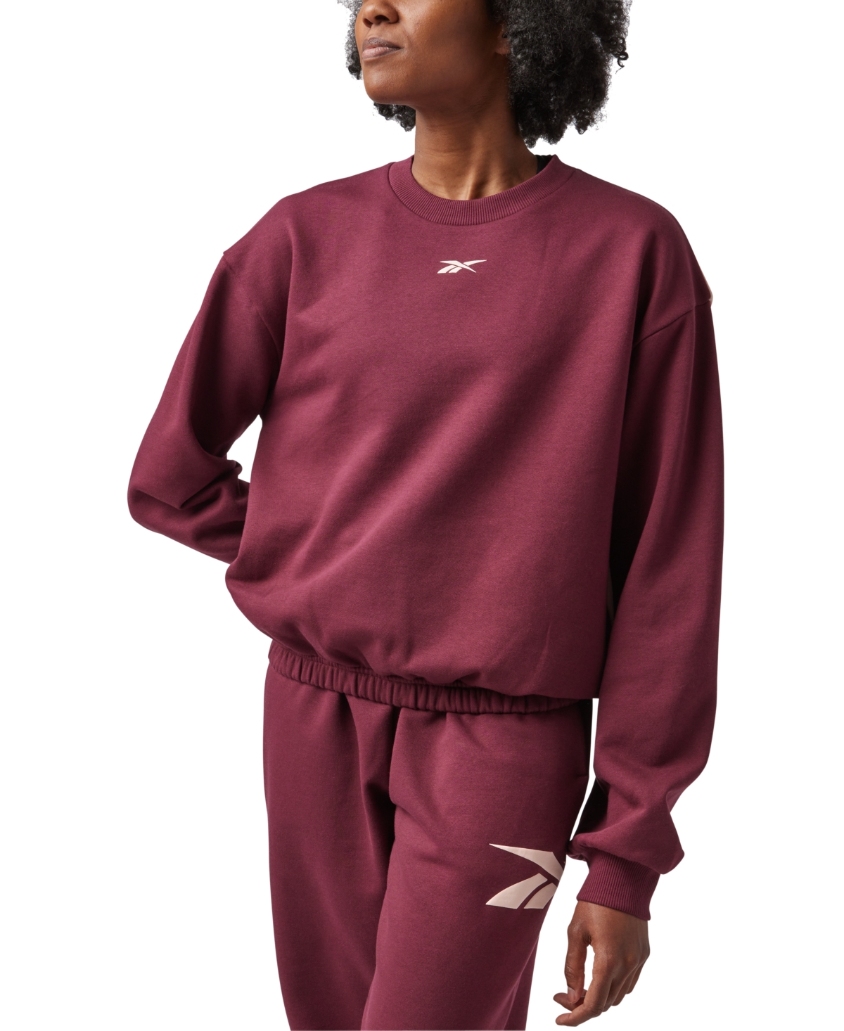 Reebok Women's Back Vector Fleece Sweatshirt, A Macy's Exclusive In Classic Maroon