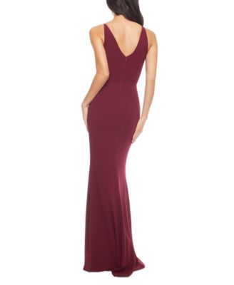 Women's Jordan V-Neck Asymmetrical Ruched Bodycon Maxi Dress