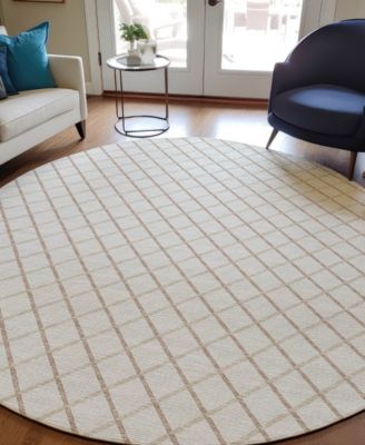 York Washable YO1 4' x 4' Round Area Rug