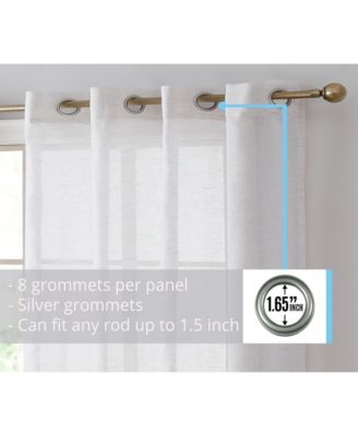 Sierra Burlap Flax Linen Semi Sheer Privacy Light Filtering Transparent Window Grommet Thick Curtains Drapery Panels for Office & Living Room, 2 Panels