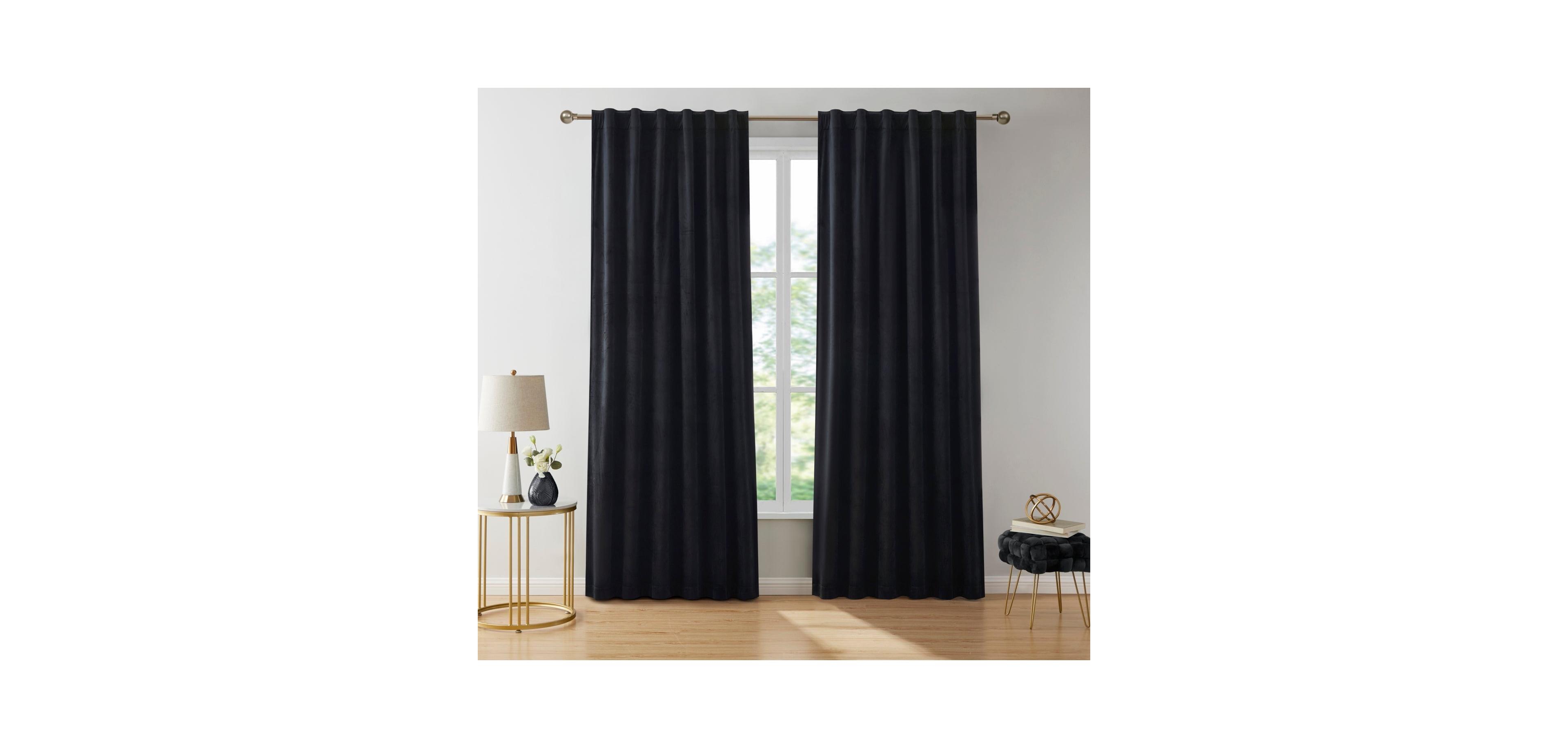 Hlc.me Lopez Velvet Premium Soft Light Filtering Back Tab Rod Pocket Window Treatment Curtain Panels