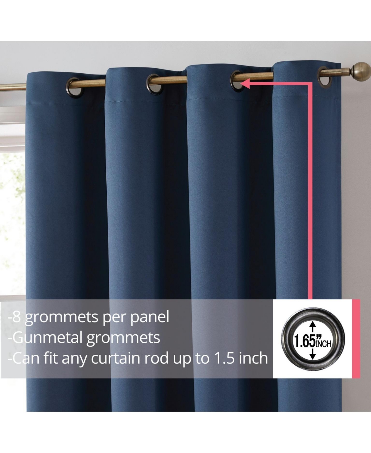 Hlc.me Laurance Full Shaded Blackout Curtains - Thermal Insulation Light Blocking Home Theater Grommet Window Drapery Basement Curtains