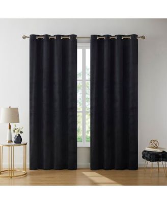 Sawyer Premium Luxurious Lush Velvet Soft Light Filtering Grommet Window Curtains - Set of 2 Panels