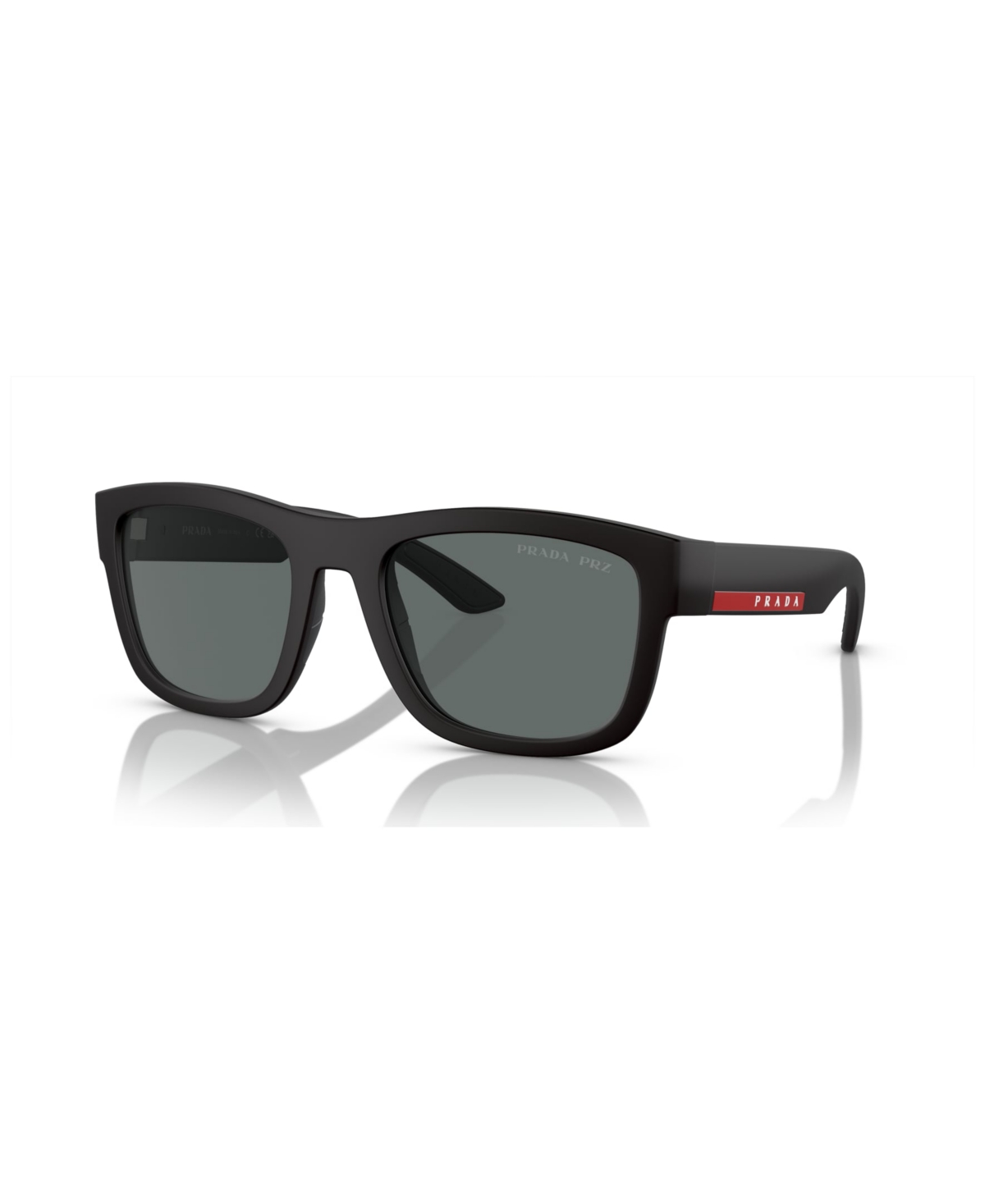 Prada Men's Polarized Sunglasses, Ps 01zs In Black Rubber