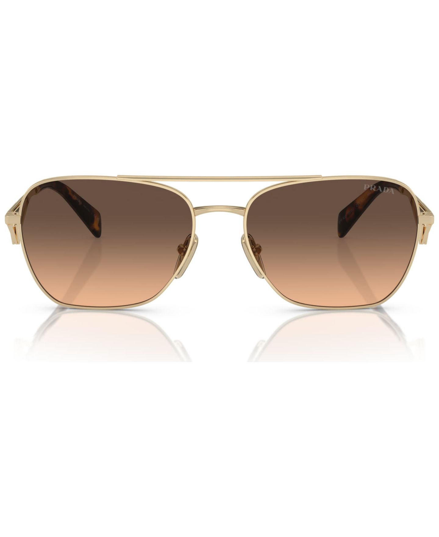 Женские солнцезащитные очки Prada Rectangular Sunglasses, Gradient PR A50S, цвет: Бледный золотой — фото 5