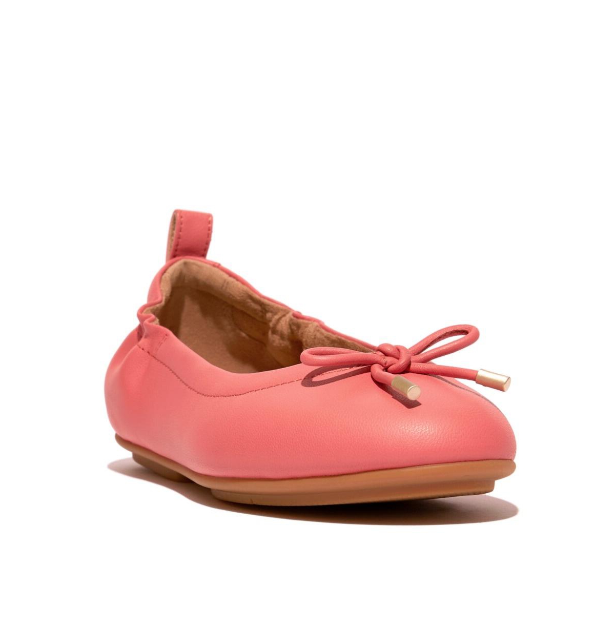 Fitflop Women's Allegro Bow Leather Ballet In Rosy Coral