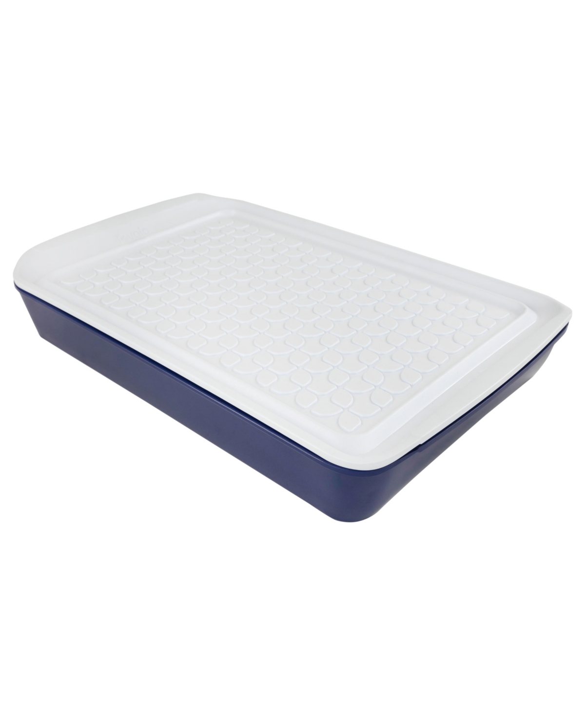 Prep Serve Large Marinade Tray Set - White Tray with Stratus Blue Base