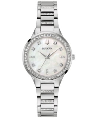 Women's Classic Crystal Stainless Steel Bracelet Watch Box Set 30mm