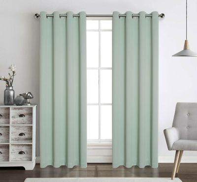 Hotel Living 2 Pack 100% Blackout Grommet Top Sage Green Curtain Panels
