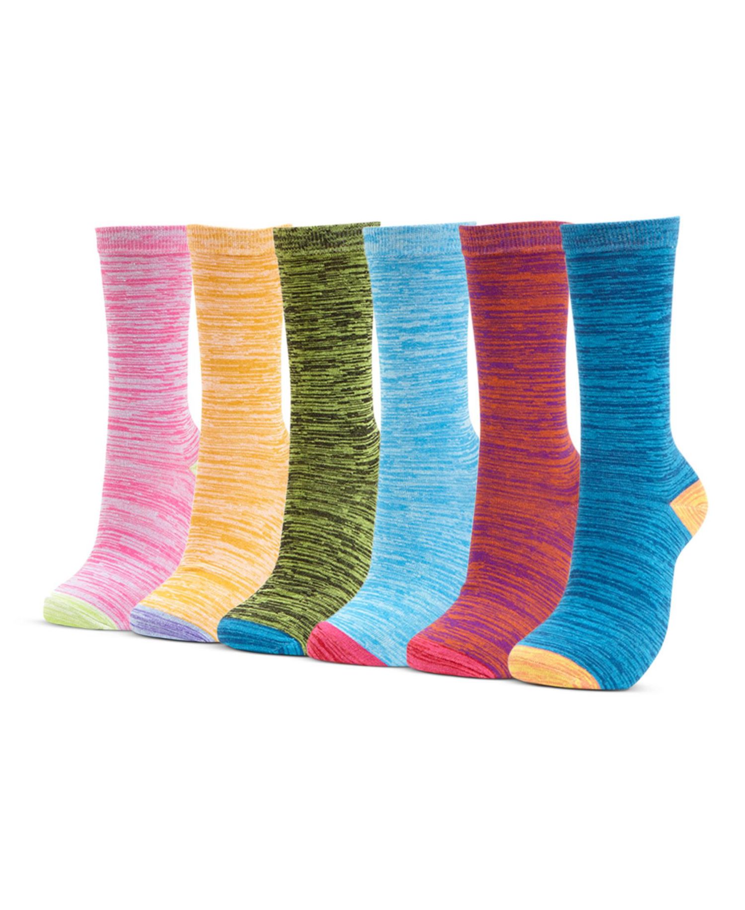 Women's Premium Cotton Dress Crew Socks 6 Pack, Moisture Wicking