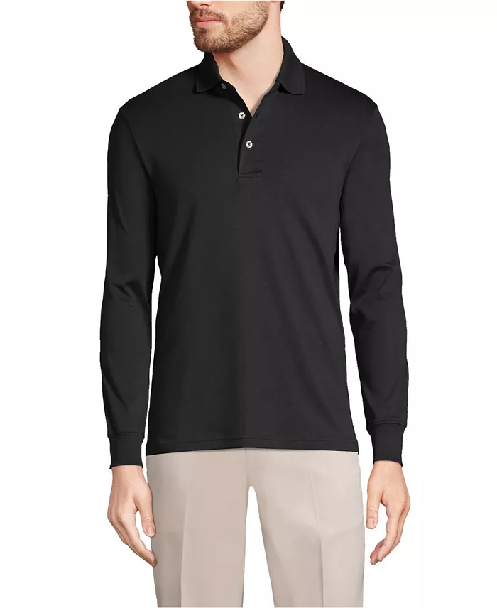 Men's Long Sleeve Cotton Supima Polo Shirt