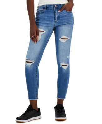 Vanilla Star - Juniors' Mid-Rise Distressed Skinny Jeans