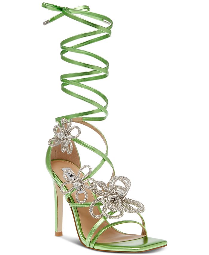 Steve Madden Women's Unleashed Flower Detailed Lace-Up Stiletto Sandals ...
