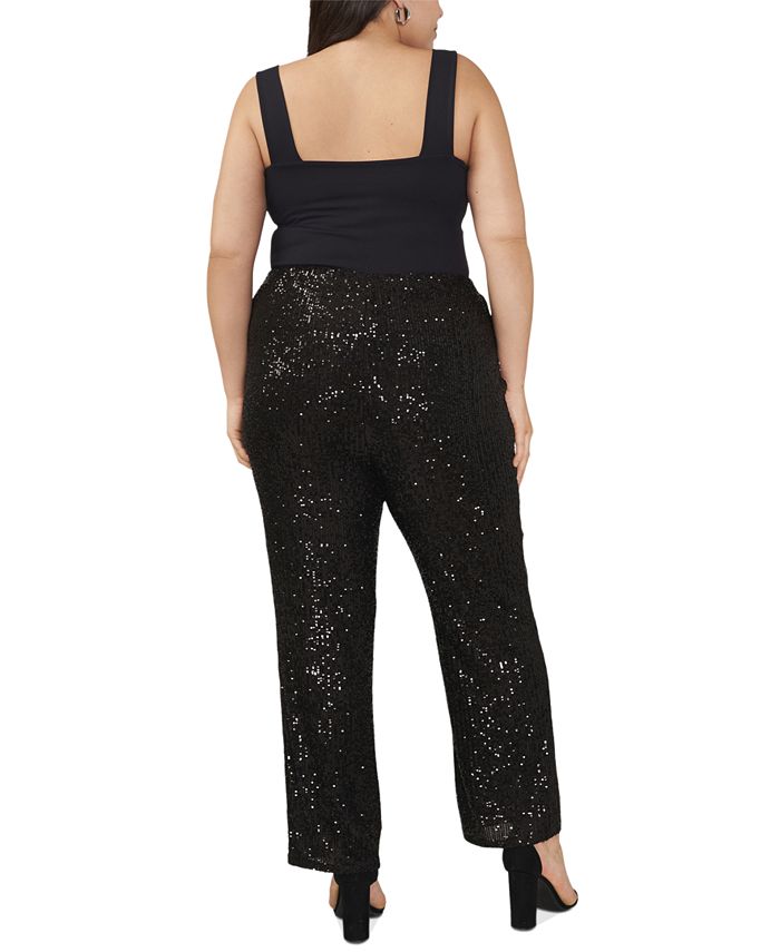 Vince Camuto Plus Size Sequined Pull-On Flare Pants - Macy's