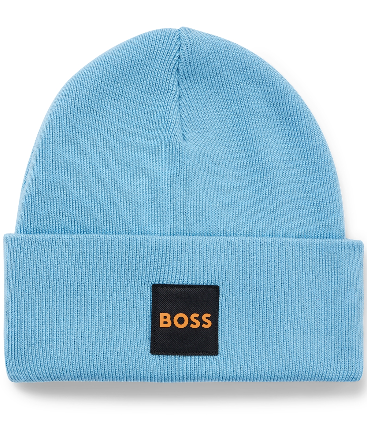Hugo Boss Boss By  Men's Double-layer Patch Beanie Hat In Open Blue