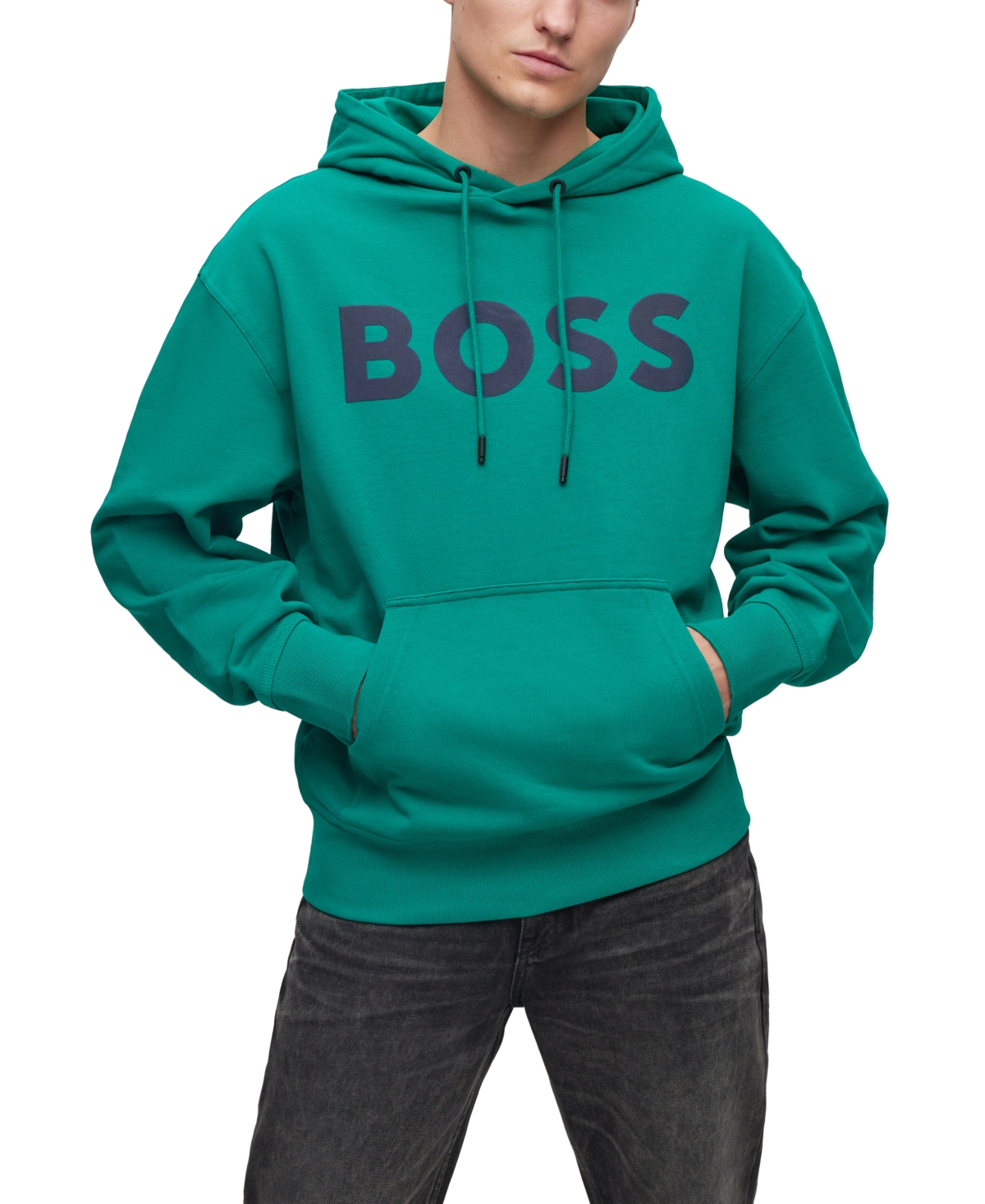 Green hugo boss hoodie hot sale