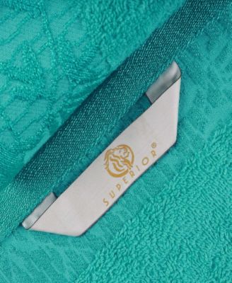 Wisteria Floral Embroidered Jacquard Border Cotton 3 Piece Bath Towel Set