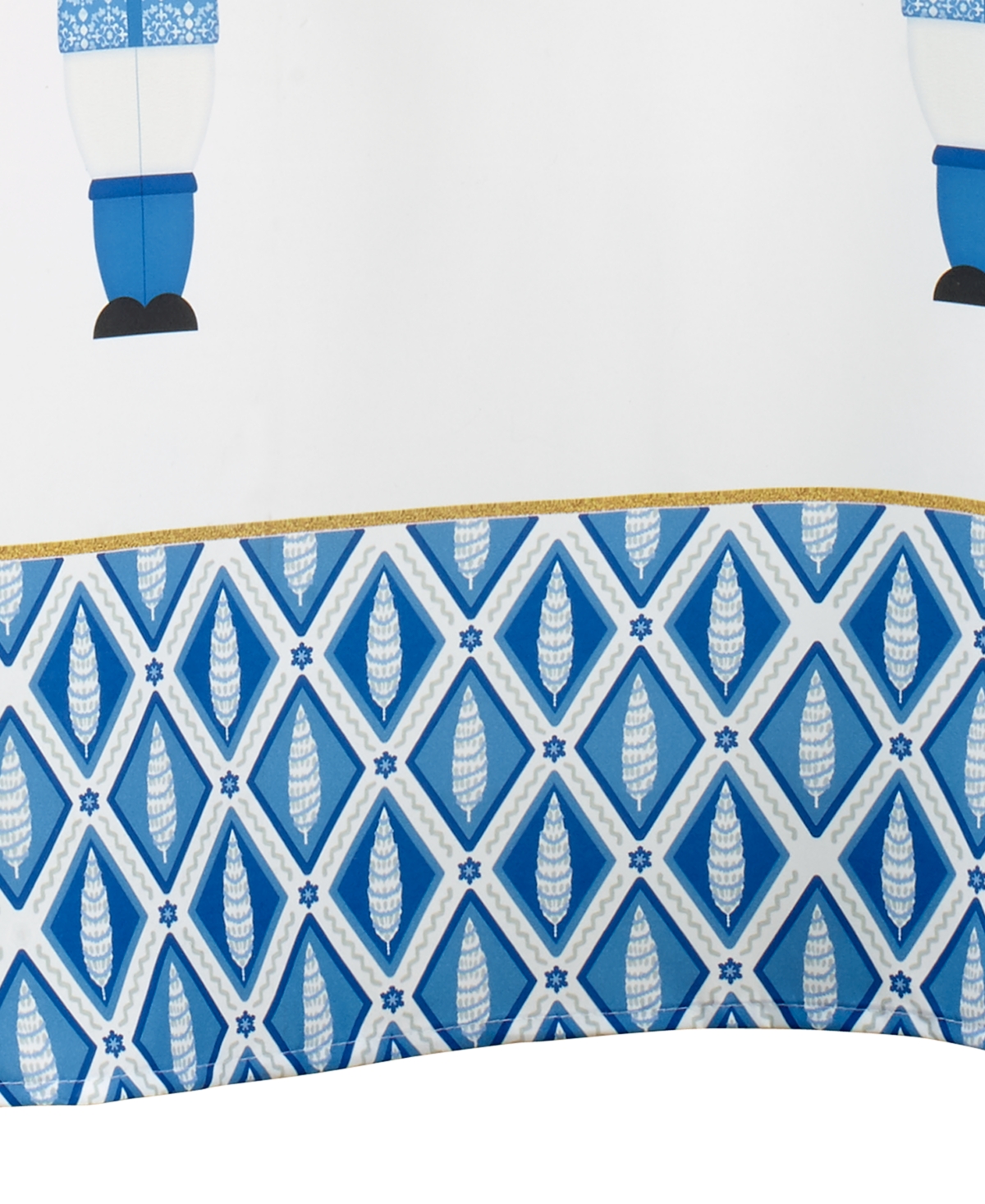 Avanti Nutcracker Trellis Shower Curtain And Shower Hooks, 13 Piece Set In White