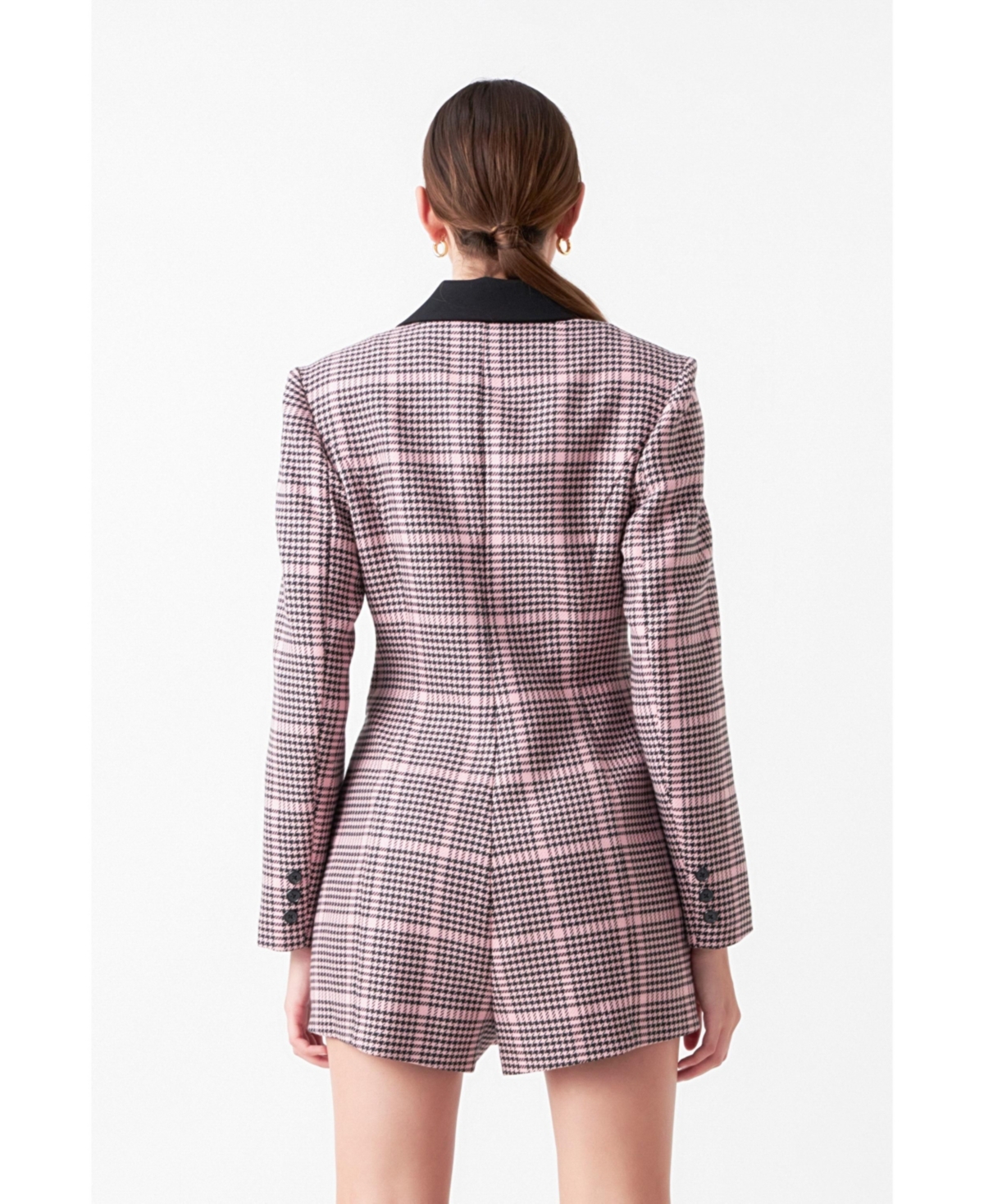 Women's Houndstooth Contrast Romper