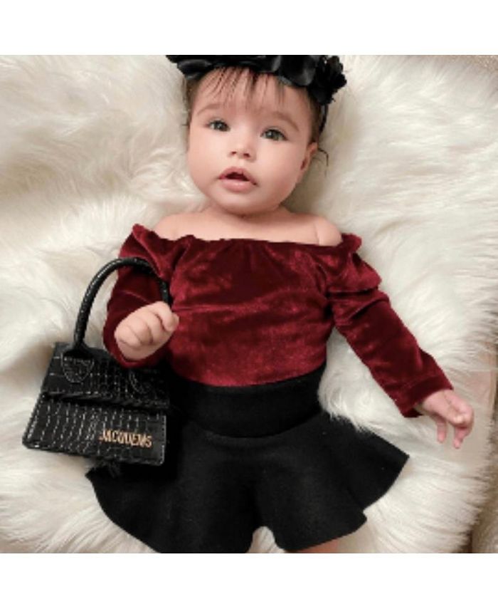 Bailey's Blossoms Baby Girl Livee One Piece Long Sleeve Velour Leotard