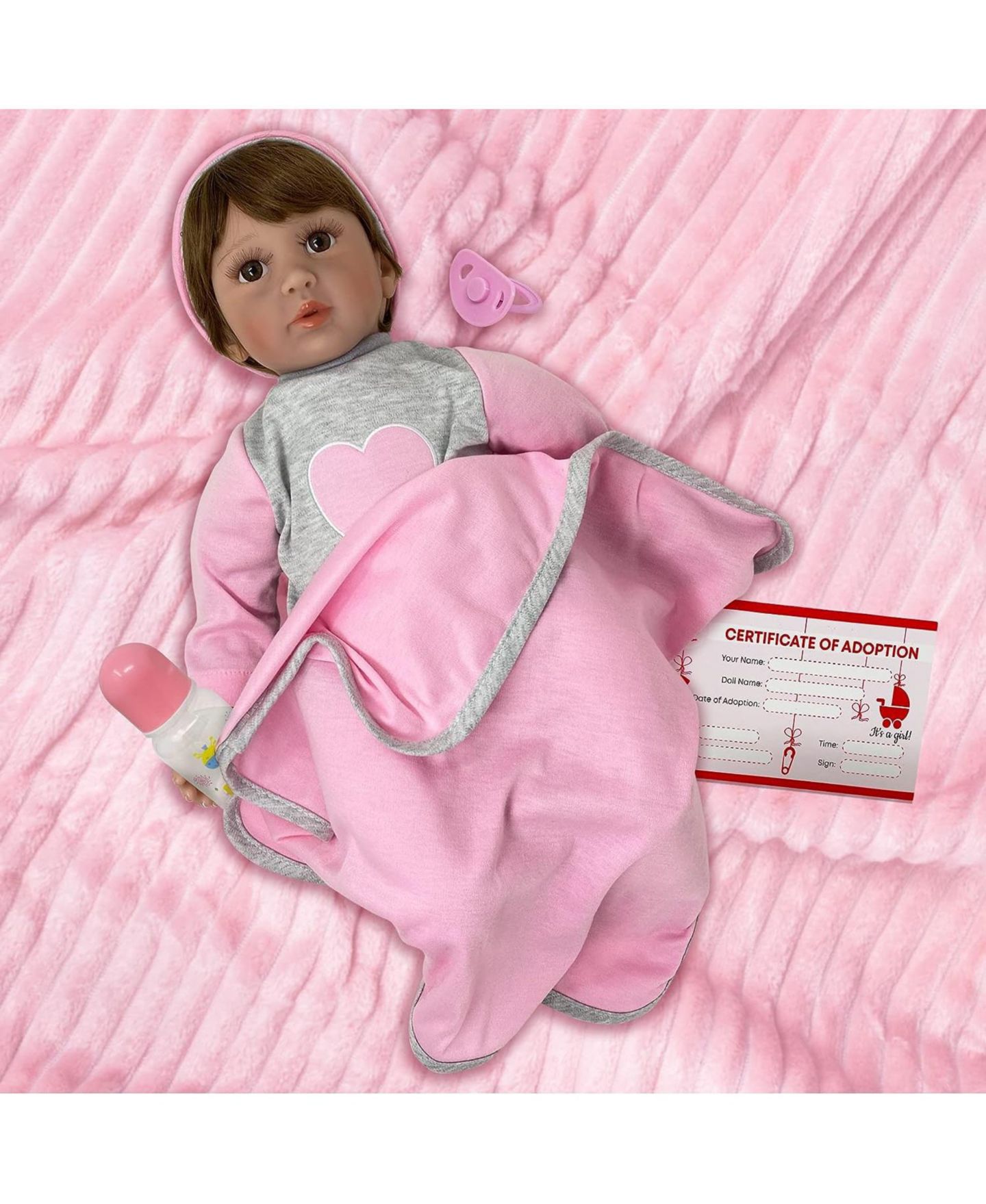 Детская кукла The New York Doll Collection 22 inch Realistic Looking Baby Doll, цвет: Розовый — фото 8