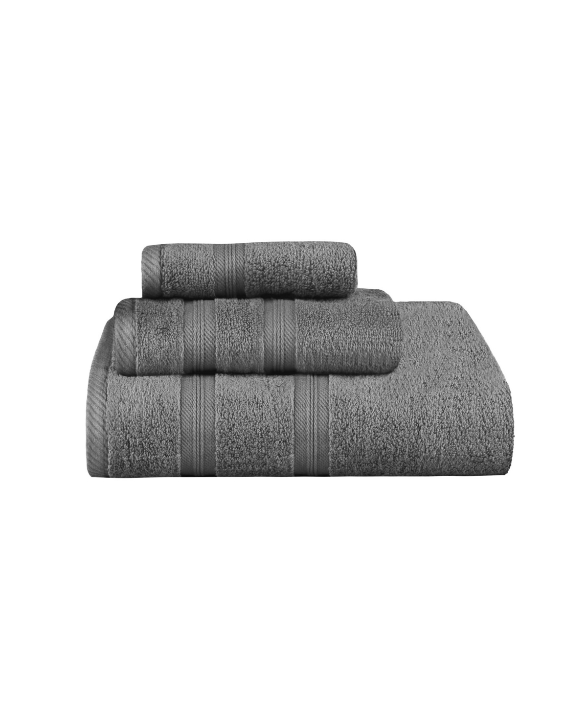 Superior Smart Dry Zero Twist Cotton 3-piece Assorted Towel Set In Gray