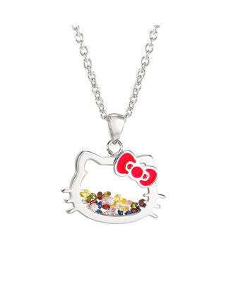 Hello Kitty Silver Plated Shaker Pendant Necklace, 18'' - Macy's
