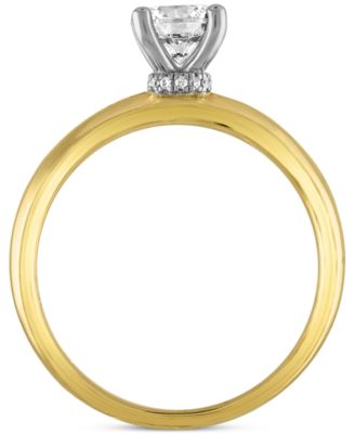 Certified Diamond Engagement Ring (7/8 ct. t.w.) in 14k Two-Tone Gold Featuring Diamonds from De Beers Code of Origin, Created for Macy's