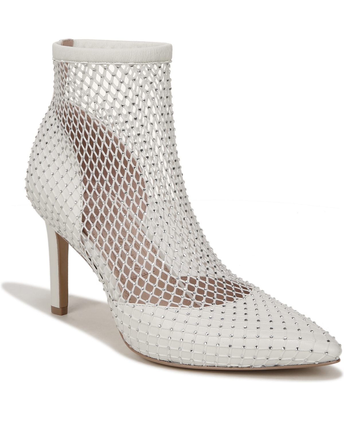 Shop Naturalizer Pnina Tornai For  Liebe Evening Dress Booties In Silk White Leather,mesh