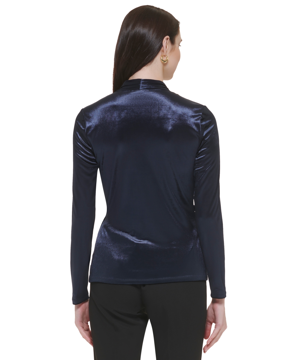 Tommy Hilfiger Women's Solid Faux-Wrap Long-Sleeve Top