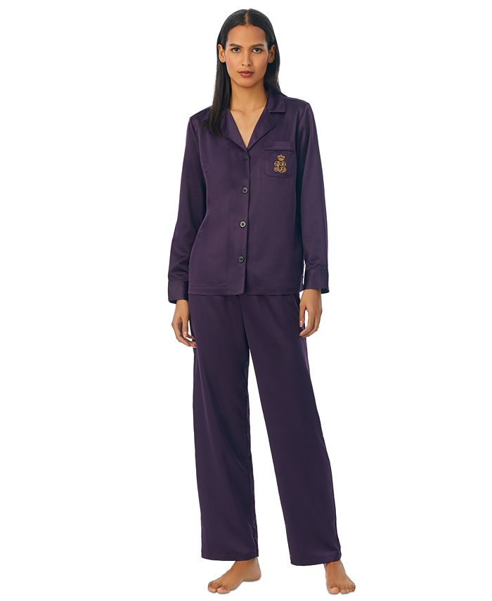 Lauren Ralph Lauren Petite 2-Pc. Satin Pajamas Set - Macy's