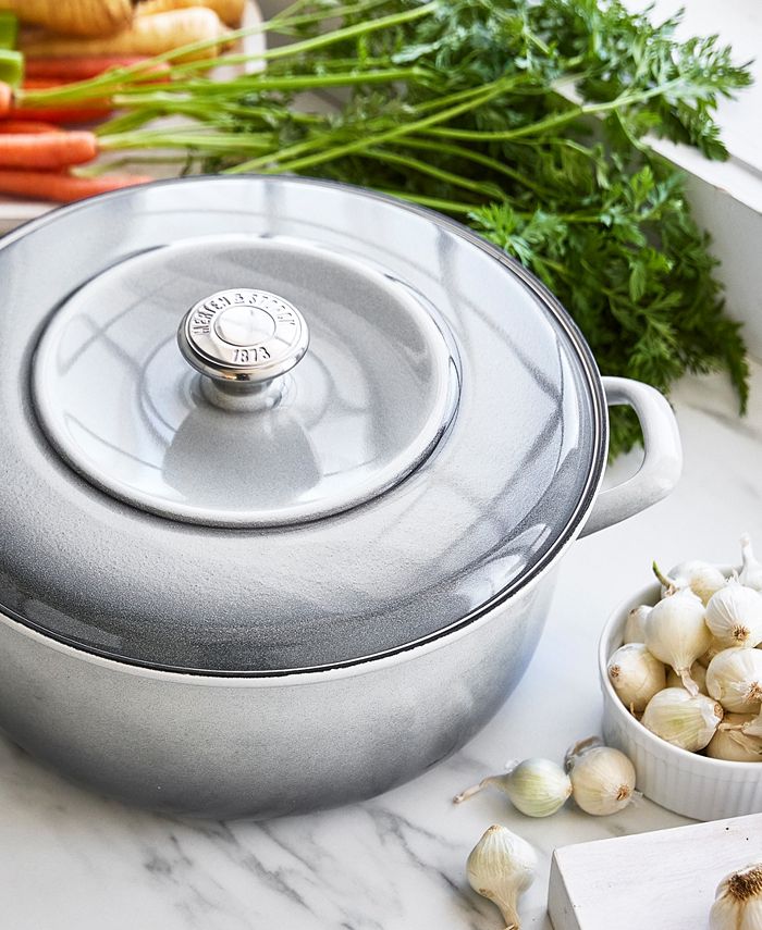 Merten Storck Enameled Iron 1873 Dutch Oven, Cloud Gray