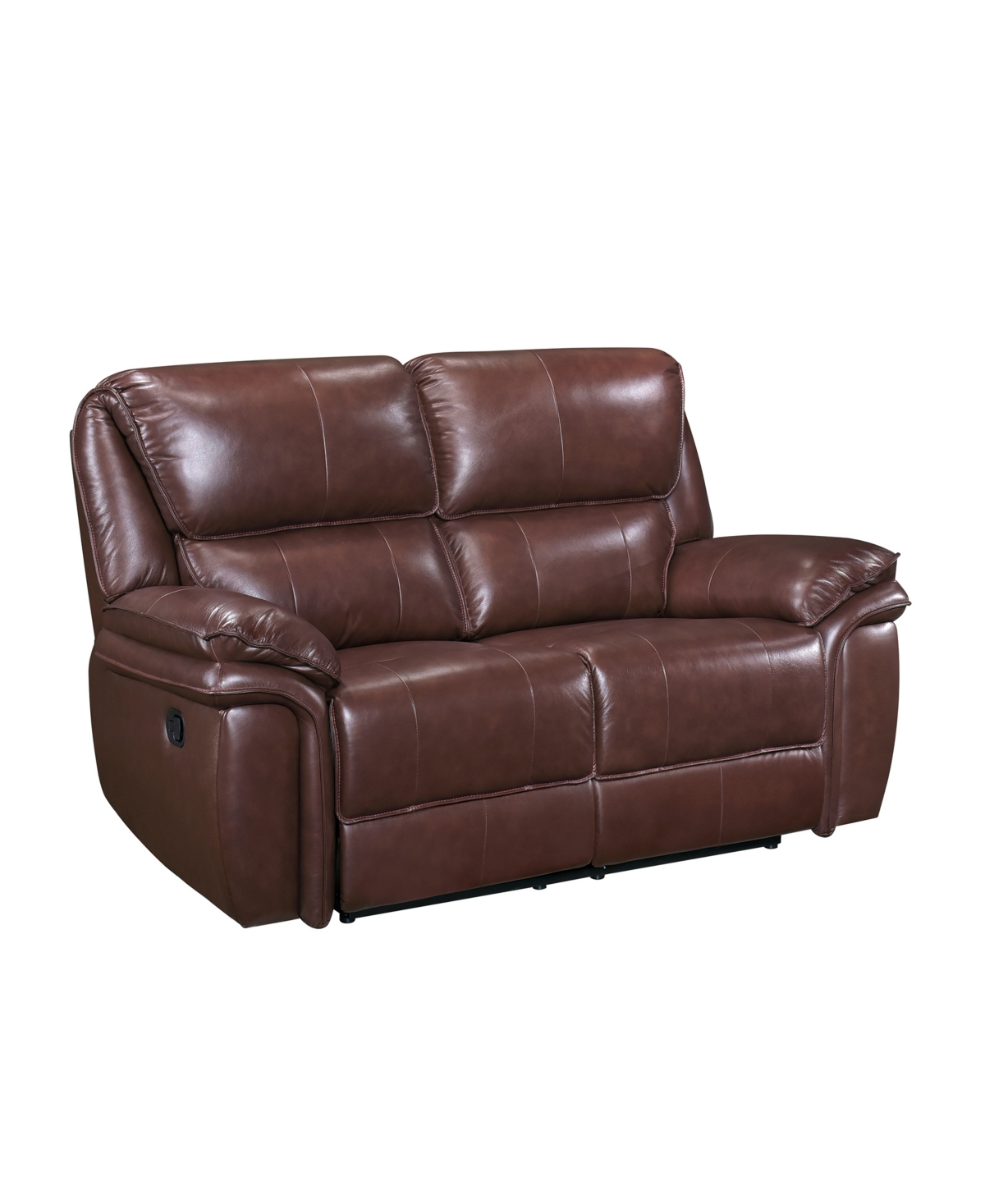 Homelegance White Label Colin 66" Leather Match Lay Flat Double Reclining Love Seat In Brown