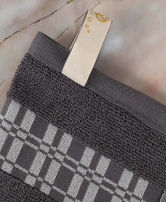 Larissa Geometric Embroidered Jacquard Border Cotton 3-Pc. Bath Towel Set