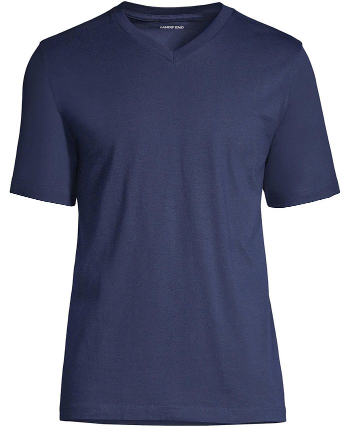 Lands' End Men's Big & Tall Super-T Short Sleeve V-Neck T-Shirt - Macy's