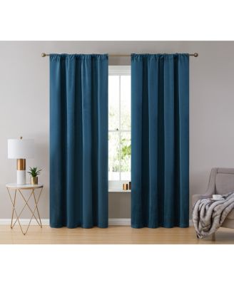 Lopez Velvet Premium Soft Light Filtering Back Tab Rod Pocket Window Treatment Curtain Panels, Set of 2