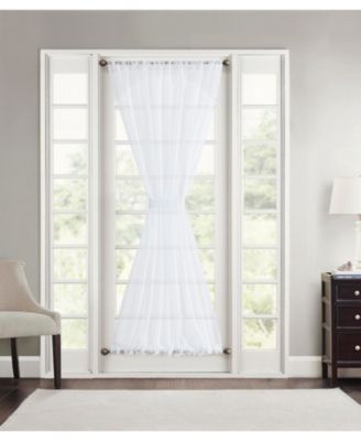 Sheer Voile French Door Patio Sidelight Window Treatment Curtain Panels with Tieback for Kitchen - 2 Panels