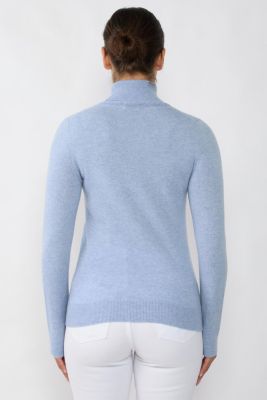 Women's 100% Pure Cashmere Long Sleeve Turtleneck Pullover Sweater
