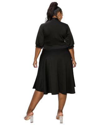 Women's Plus Size Carina Donna Flare Dress w/ Pockets