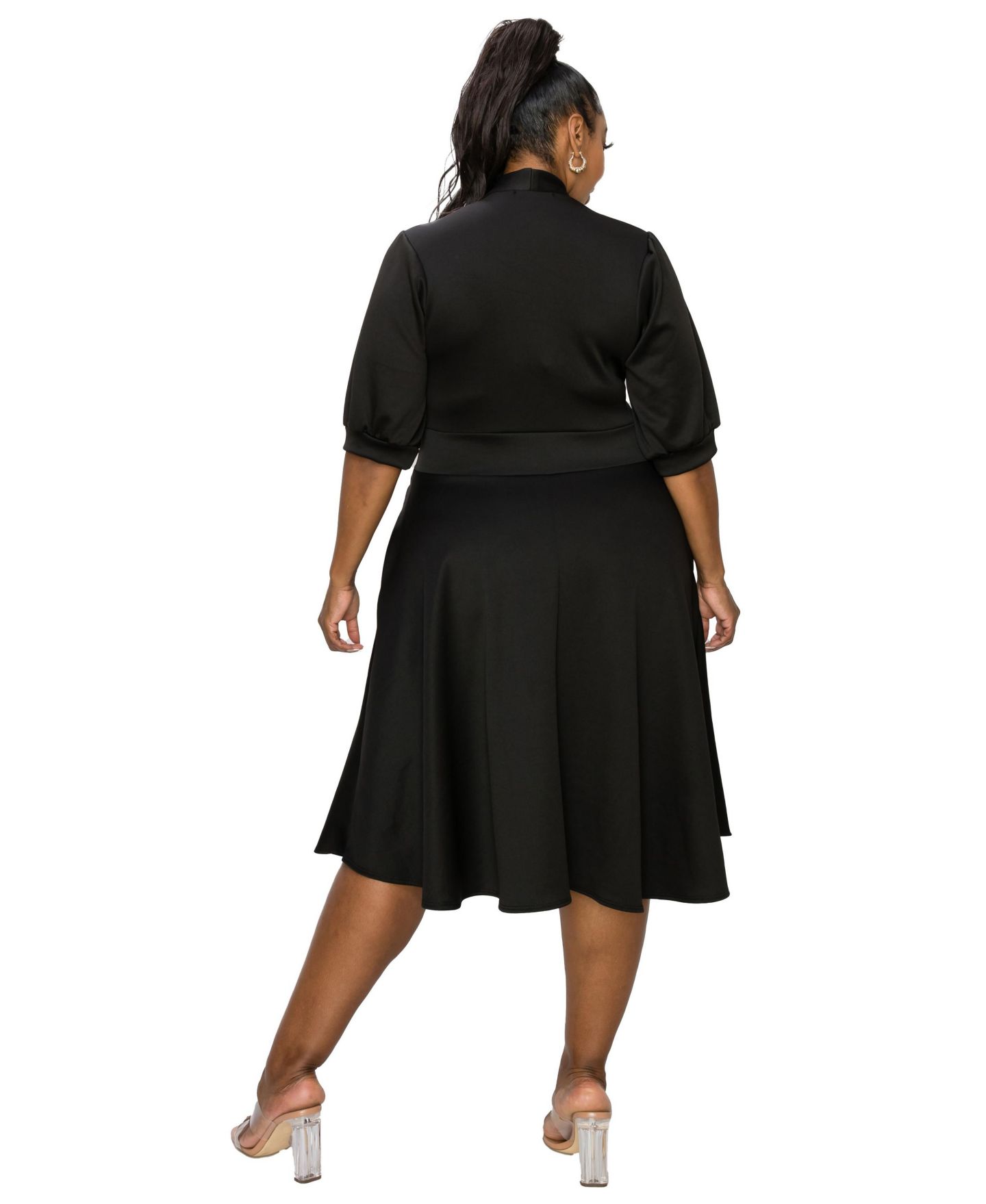 Женское платье L I V D Plus Size Carina Donna Pocket, цвет: Чёрный — фото 3