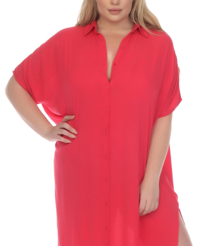 Raviya Plus Size Button Front Cover Up Maxi Dress Macys