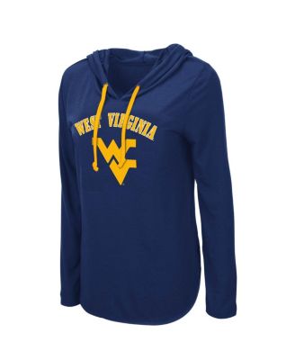 Women's Navy West Virginia Mountaineers My Lover Lightweight Hooded Long Sleeve T-shirt