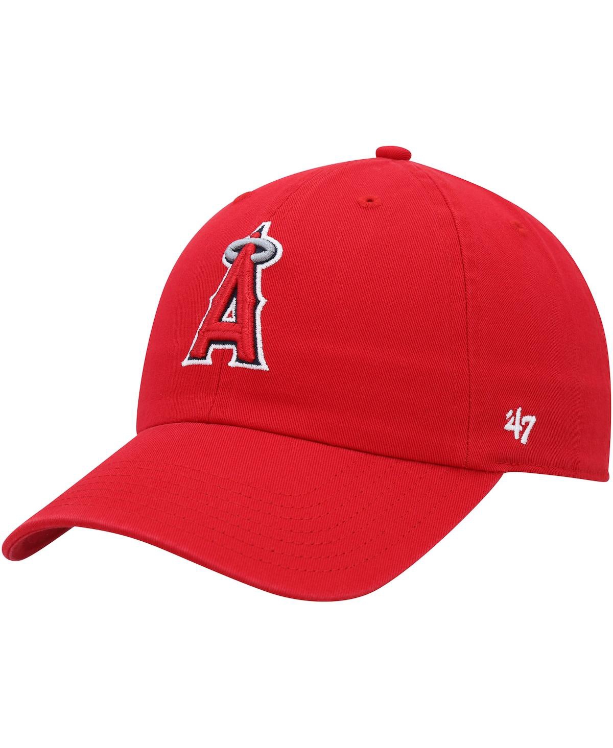 47 Brand Kids' Youth Boys And Girls ' Red Los Angeles Angels Clean Up Adjustable Hat